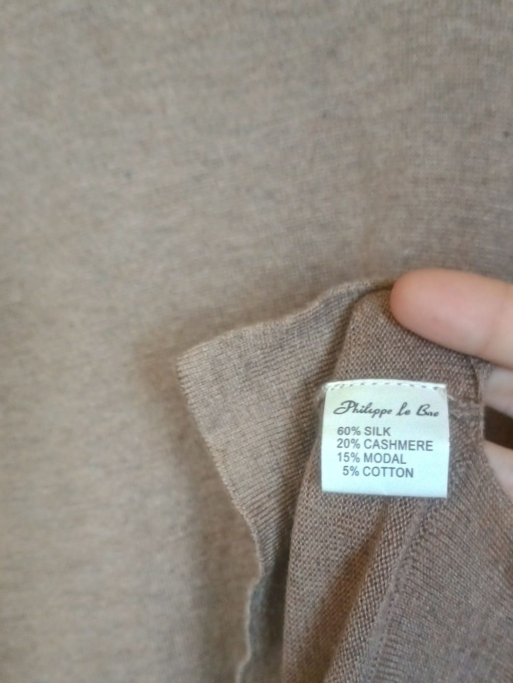 Philippe Le Bac Cashmere Silk  Blend Sweater - Lightweight Luxury - Tan - Size 2 - Picture 9 of 12